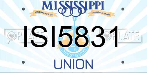 ISI5831 Mississippi License Plate