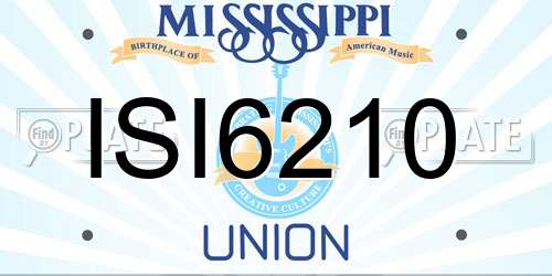 ISI6210 Mississippi License Plate