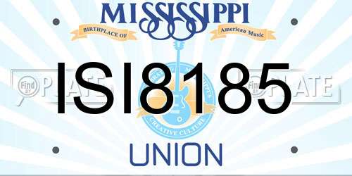 ISI8185 Mississippi License Plate