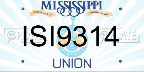 ISI9314 Mississippi License Plate