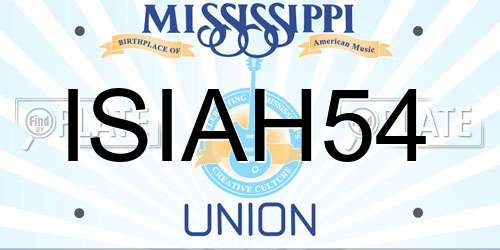 ISIAH54 Mississippi License Plate