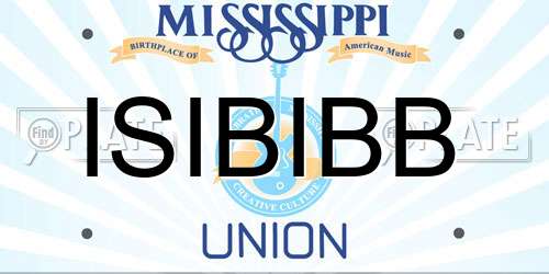 ISIBIBB Mississippi License Plate