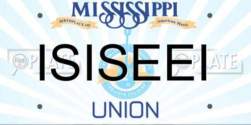 ISISEEI Mississippi License Plate