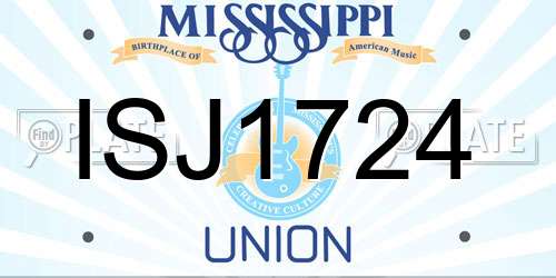 ISJ1724 Mississippi License Plate