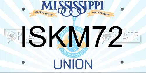 ISKM72 Mississippi License Plate