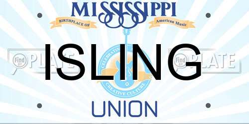 ISLING Mississippi License Plate
