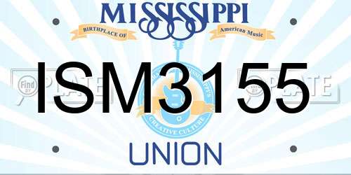 ISM3155 Mississippi License Plate
