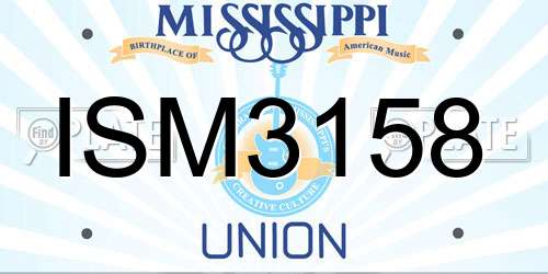 ISM3158 Mississippi License Plate