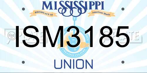 ISM3185 Mississippi License Plate