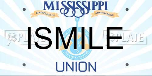 ISMILE Mississippi License Plate