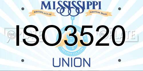ISO3520 Mississippi License Plate