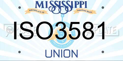 ISO3581 Mississippi License Plate