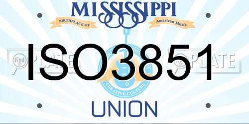 ISO3851 Mississippi License Plate