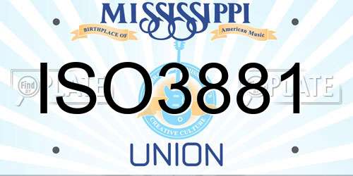 ISO3881 Mississippi License Plate