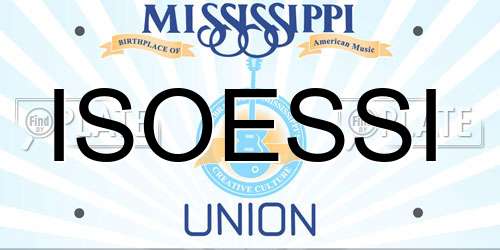 ISOESSI Mississippi License Plate