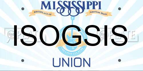 ISOGSIS Mississippi License Plate