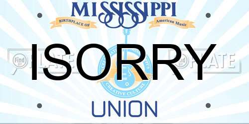 ISORRY Mississippi License Plate