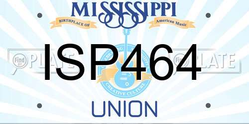ISP464 Mississippi License Plate