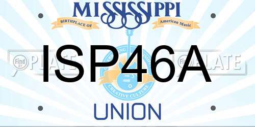 ISP46A Mississippi License Plate