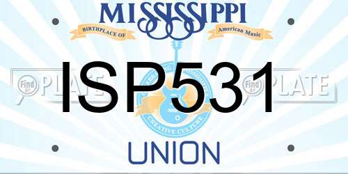 ISP531 Mississippi License Plate