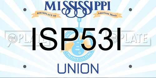 ISP53I Mississippi License Plate