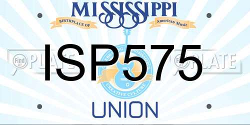 ISP575 Mississippi License Plate