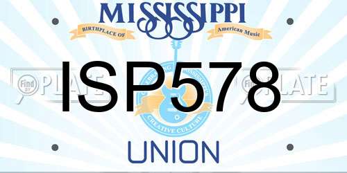 ISP578 Mississippi License Plate