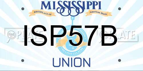 ISP57B Mississippi License Plate