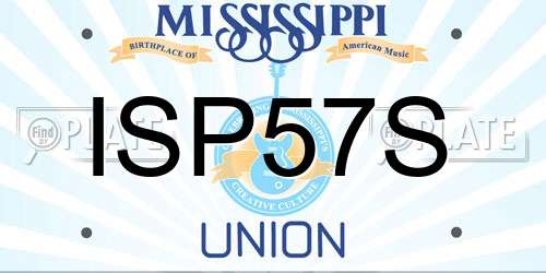 ISP57S Mississippi License Plate