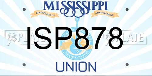 ISP878 Mississippi License Plate