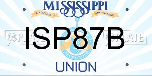 ISP87B Mississippi License Plate