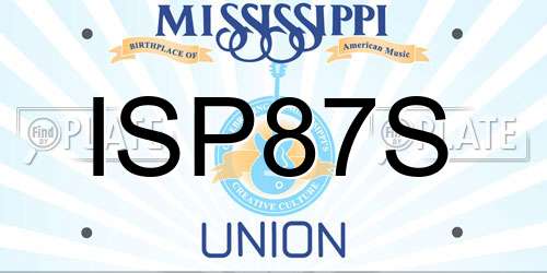 ISP87S Mississippi License Plate