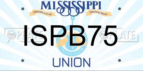 ISPB75 Mississippi License Plate