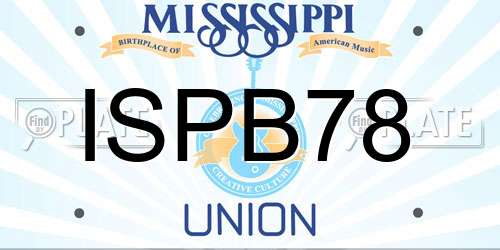 ISPB78 Mississippi License Plate