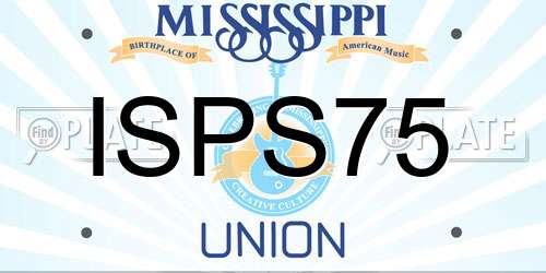 ISPS75 Mississippi License Plate
