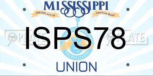 ISPS78 Mississippi License Plate