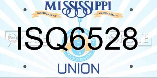 ISQ6528 Mississippi License Plate