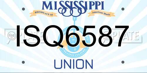 ISQ6587 Mississippi License Plate
