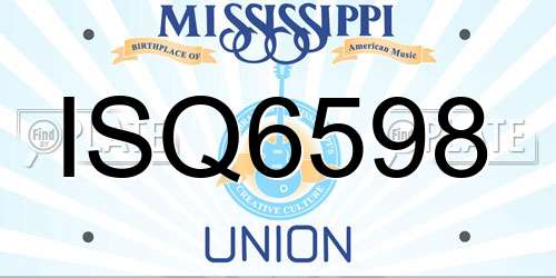 ISQ6598 Mississippi License Plate