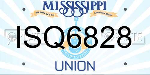 ISQ6828 Mississippi License Plate