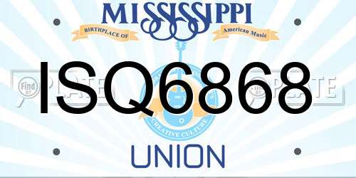 ISQ6868 Mississippi License Plate