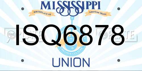 ISQ6878 Mississippi License Plate