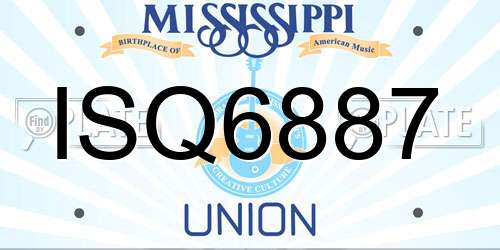 ISQ6887 Mississippi License Plate