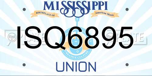 ISQ6895 Mississippi License Plate