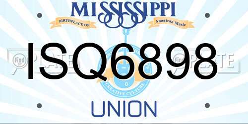 ISQ6898 Mississippi License Plate