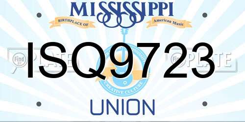 ISQ9723 Mississippi License Plate