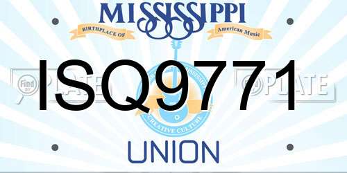 ISQ9771 Mississippi License Plate