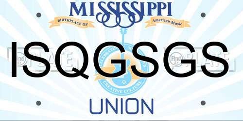 ISQGSGS Mississippi License Plate
