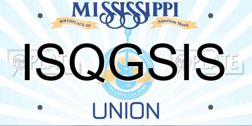 ISQGSIS Mississippi License Plate