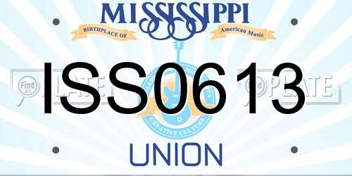 ISS0613 Mississippi License Plate